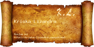 Kriska Lizandra névjegykártya